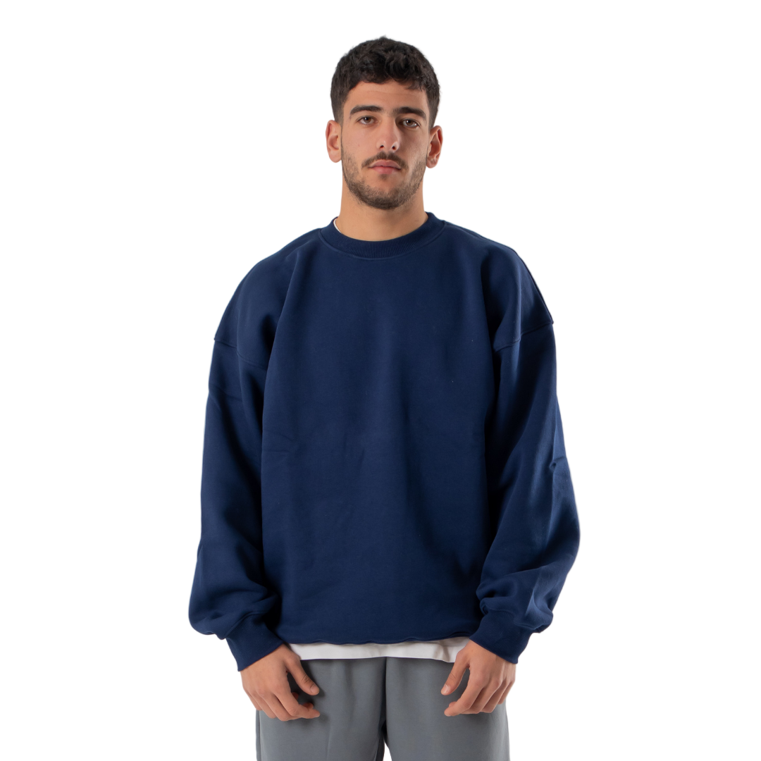Drop Shoulder Crewneck - Navy