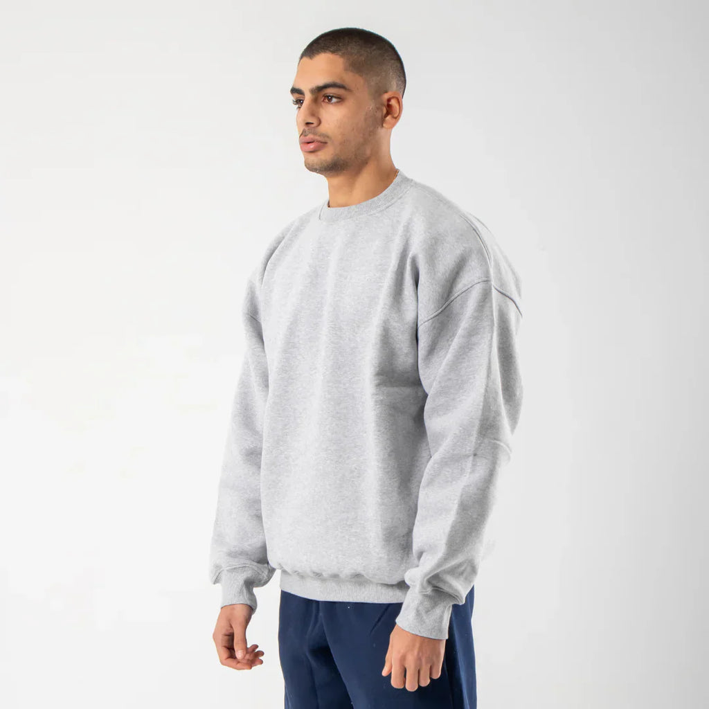 Drop Shoulder Crewneck - Light Grey