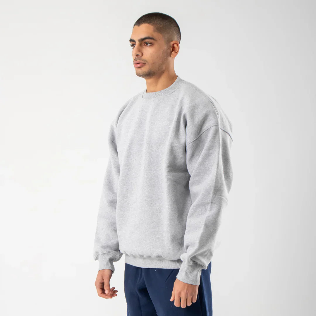 Drop Shoulder Crewneck - Light Grey