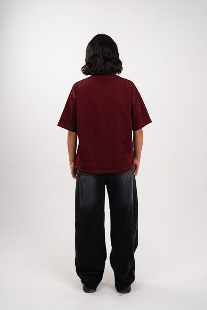 Oversized T-Shirt In Deep Burgundy