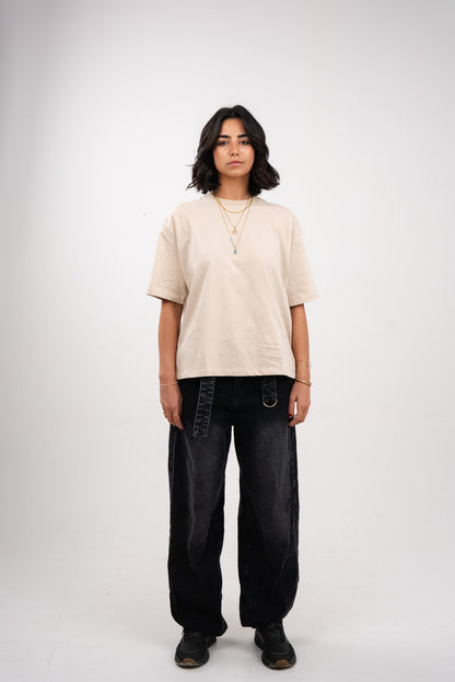 Oversized T-Shirt In  Beige