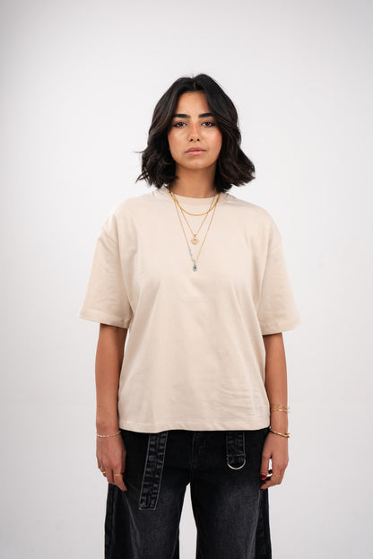Oversized T-Shirt In  Beige