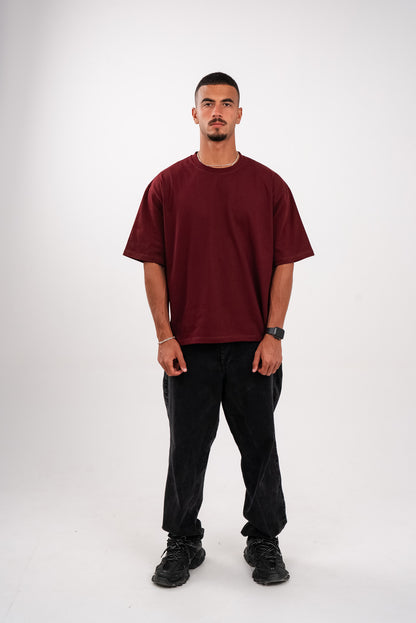 Oversized T-Shirt In Deep Burgundy