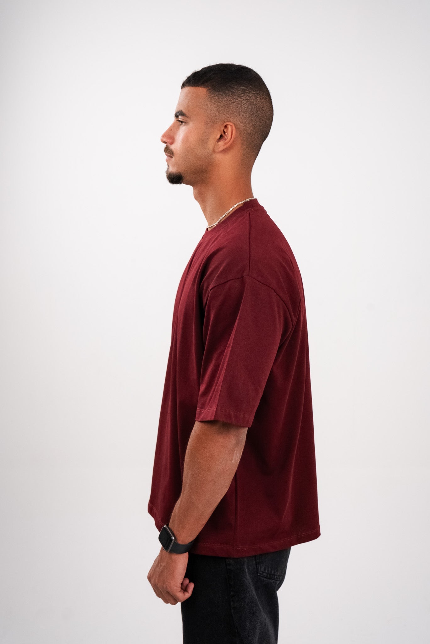 Oversized T-Shirt In Deep Burgundy