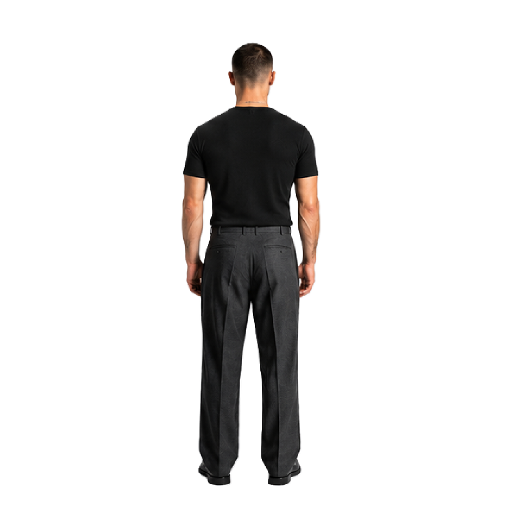 Ribbed Henley T-Shirt Black
