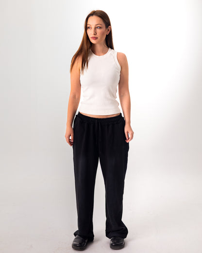 SWEATPANTS "PROPAGANDA" - BLACK VINTAGE WASHED