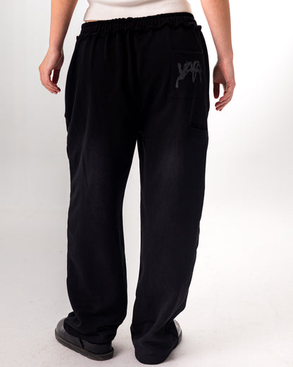 SWEATPANTS "PROPAGANDA" - BLACK VINTAGE WASHED