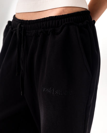 SWEATPANTS "PROPAGANDA" - BLACK VINTAGE WASHED