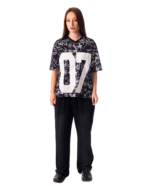 BLACK GRAFITTI JERSEY BOXY TEE