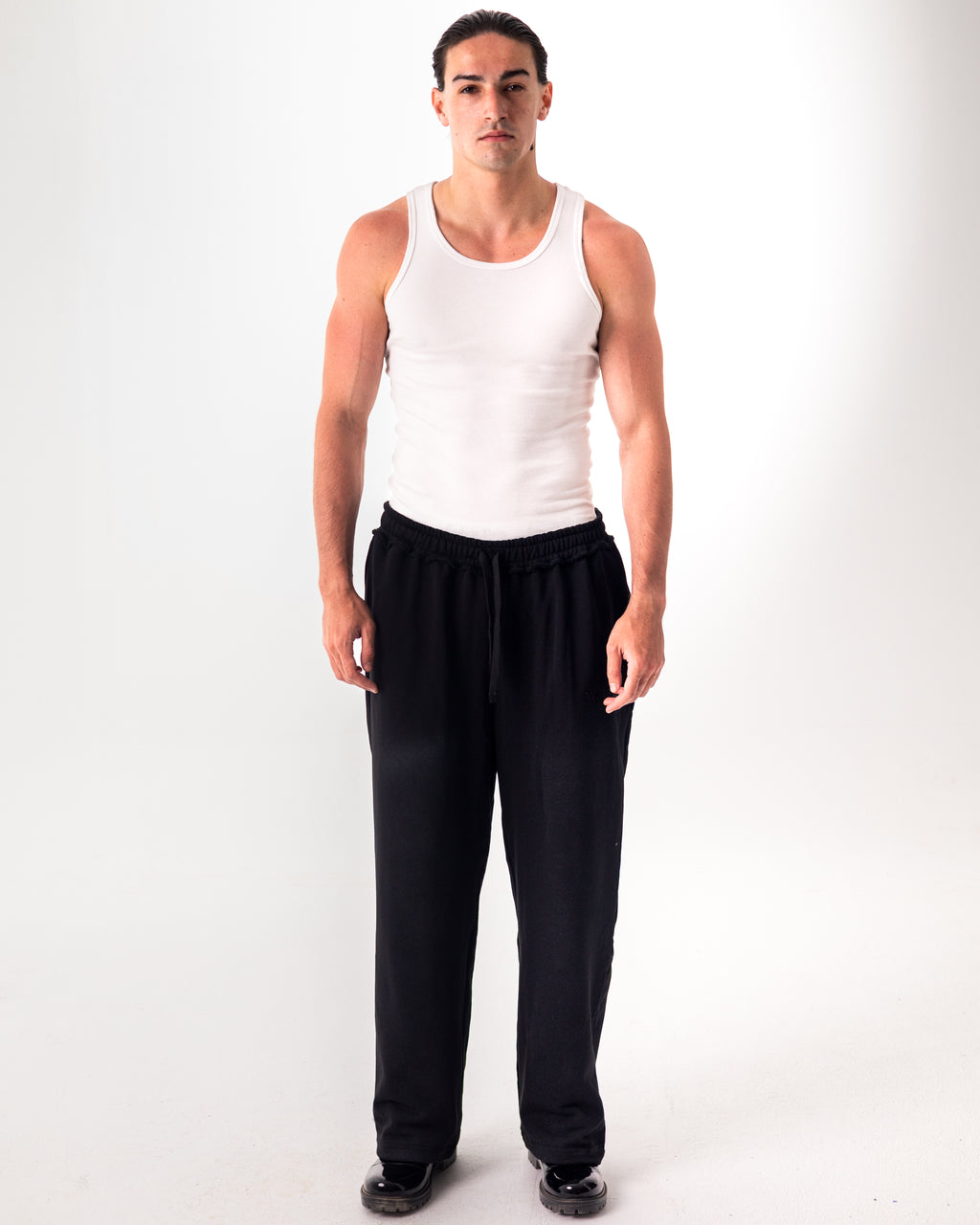 SWEATPANTS "PROPAGANDA" - BLACK VINTAGE WASHED