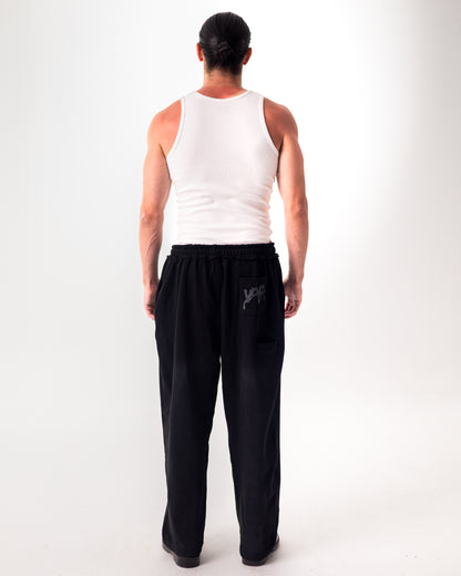 SWEATPANTS "PROPAGANDA" - BLACK VINTAGE WASHED