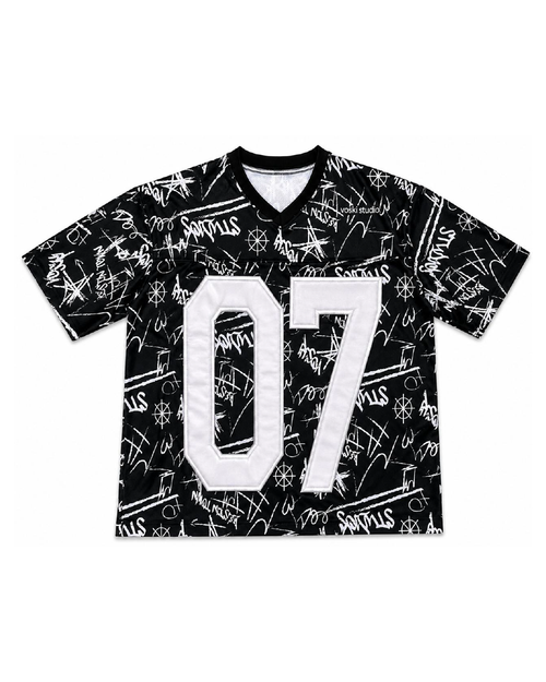BLACK GRAFITTI JERSEY BOXY TEE