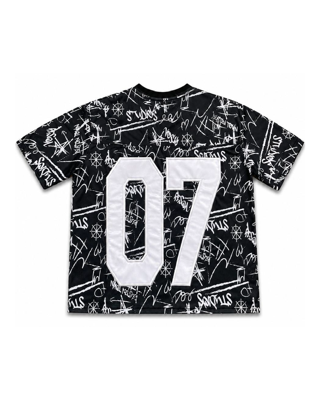 BLACK GRAFITTI JERSEY BOXY TEE