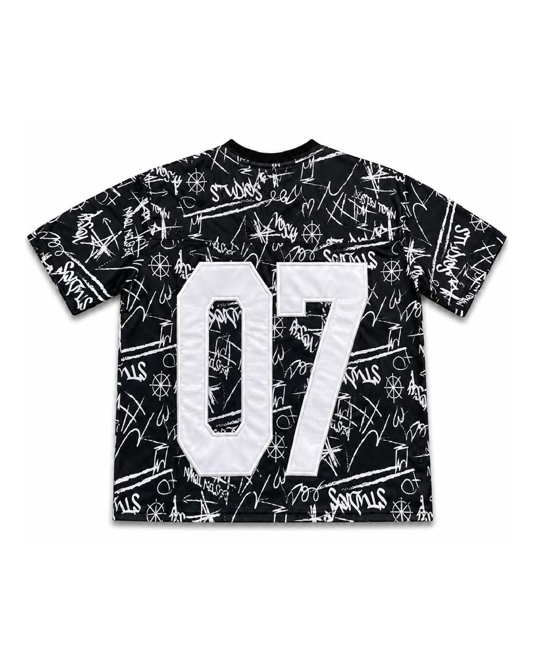 BLACK GRAFITTI JERSEY BOXY TEE