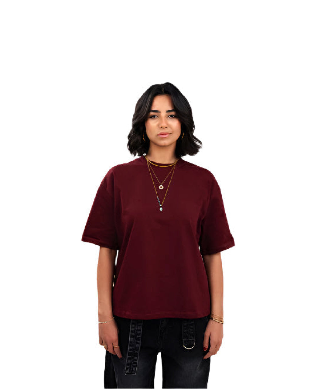 Oversized T-Shirt In Deep Burgundy